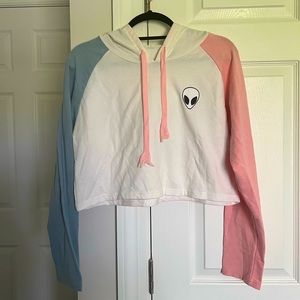 Cropped Alien 👽 Drawstring Hoodie